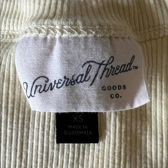 Universal Thread Light Yellow Ribbed Tank Top - Picture 2 of 2